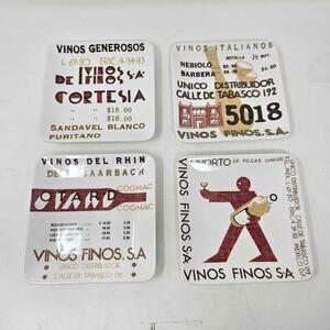Pottery Barn plate set of 4 wine bar